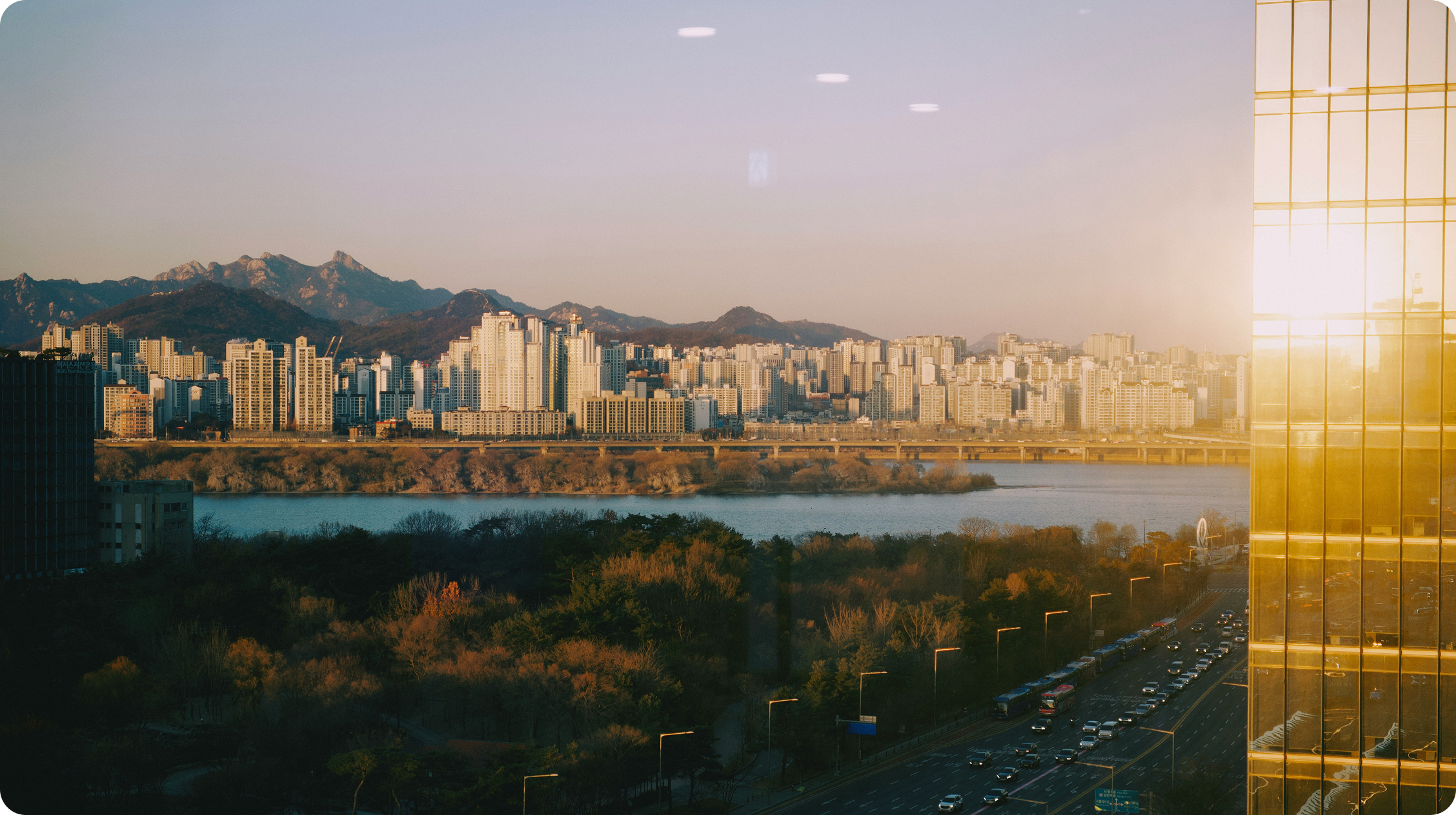 63빌딩과 한강 석양
